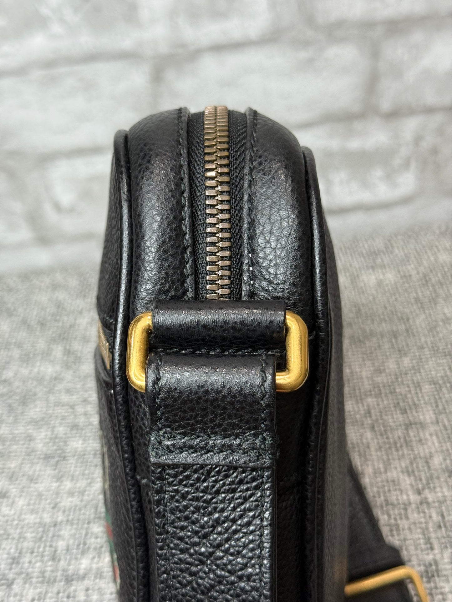 Gucci Web Logo Crossbody Bag in Black