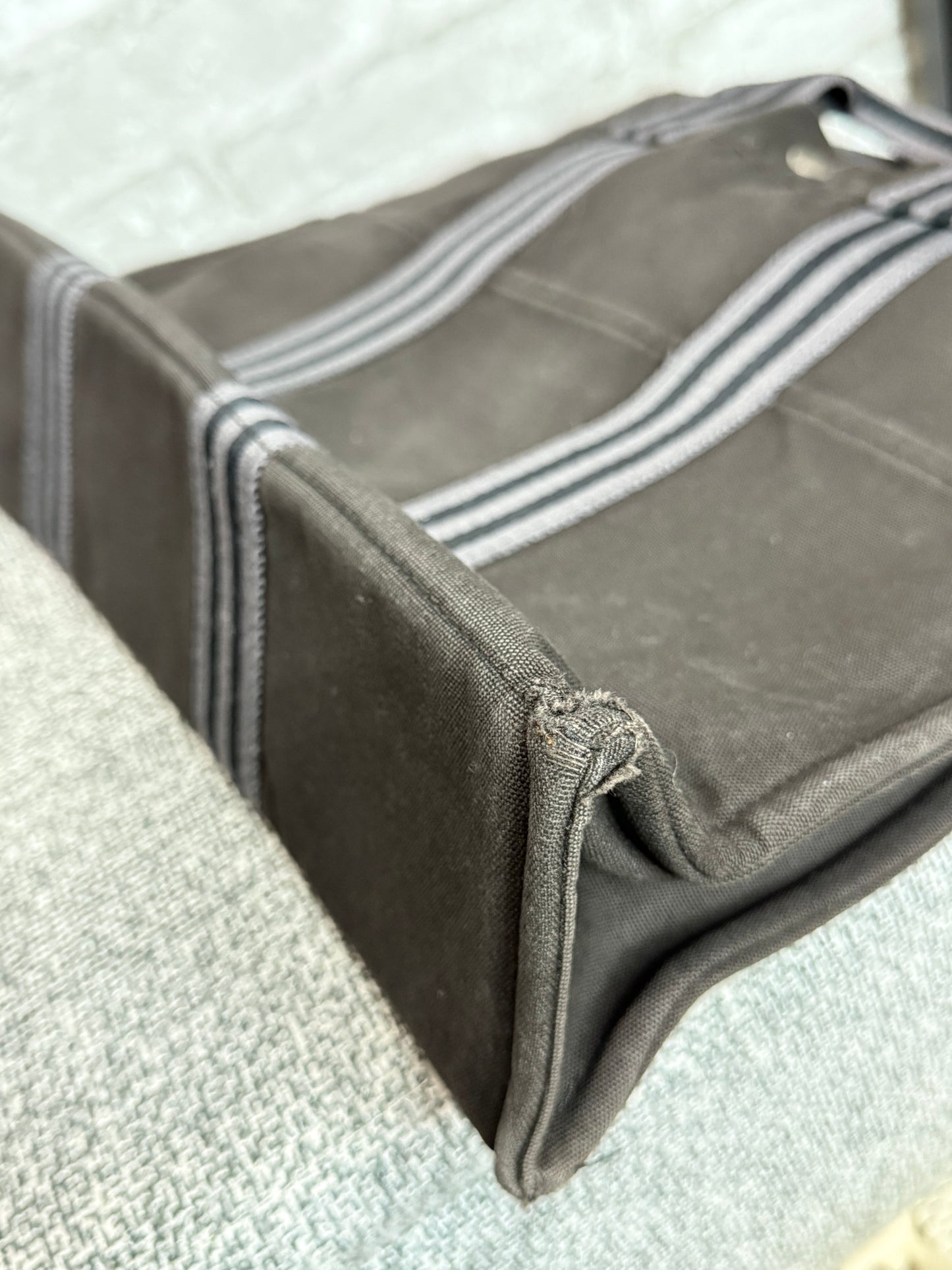 👜 Vintage Hermes Cotton Canvas Shopper Tote Bag 👜