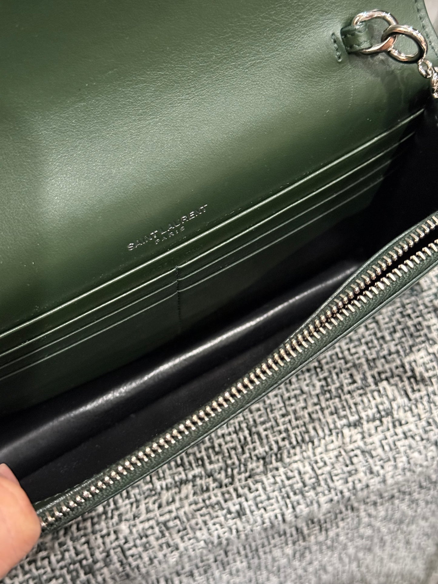 Classic Monogram Tassel Crossbody Bag Crocodile Embossed Leather