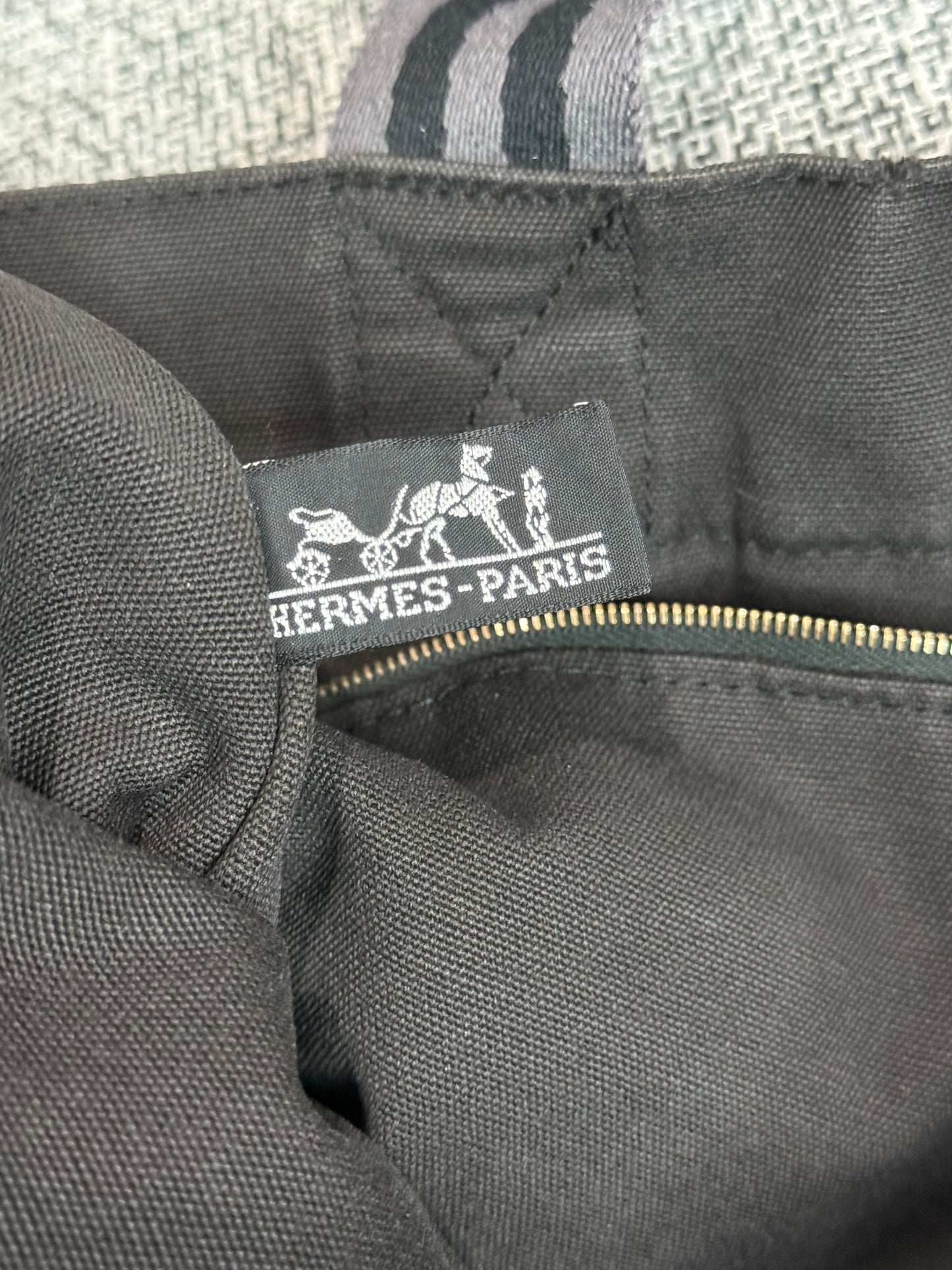 👜 Vintage Hermes Cotton Canvas Shopper Tote Bag 👜