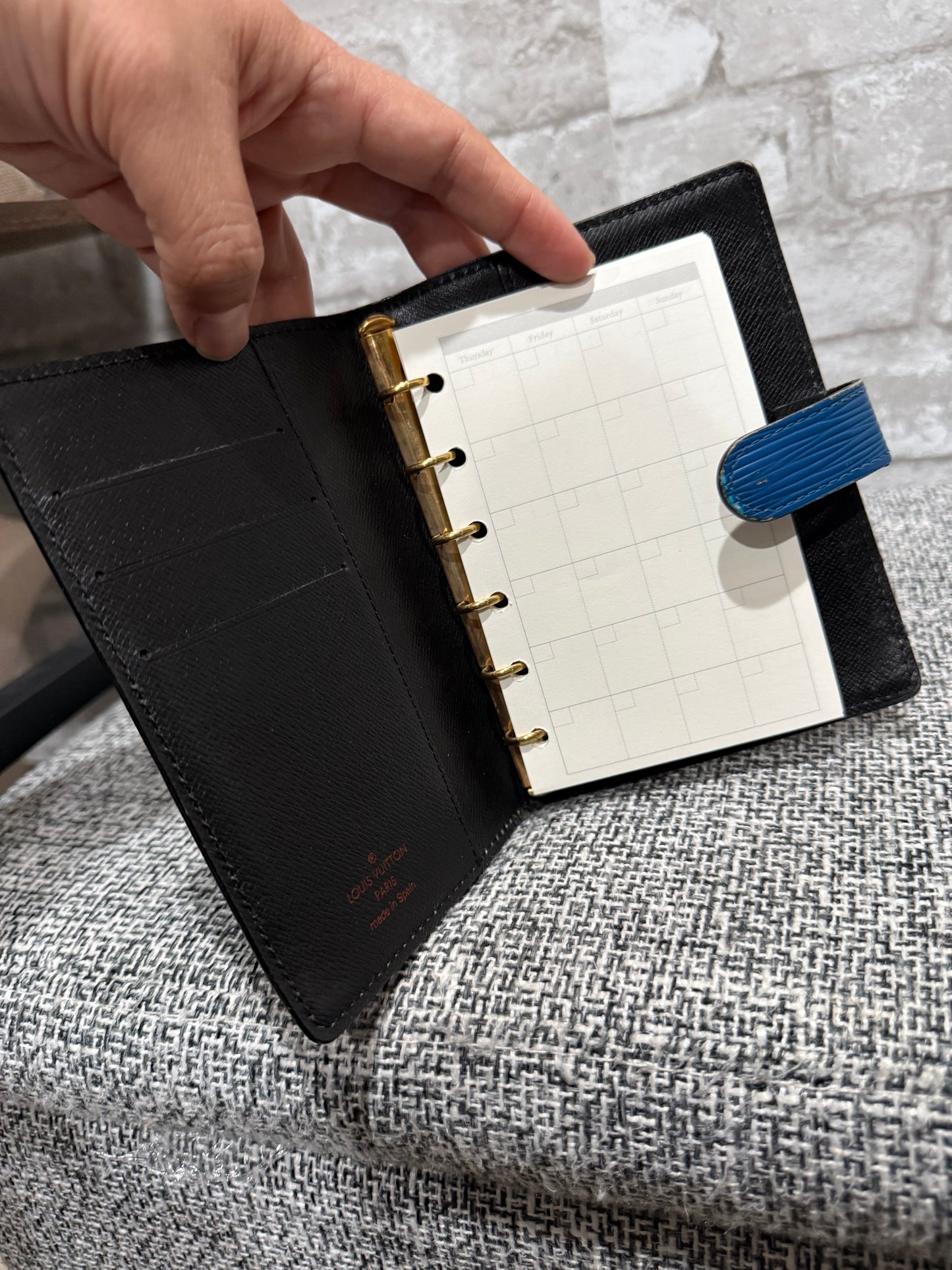 Louis Vuitton 1997 Agenda Epi Blue