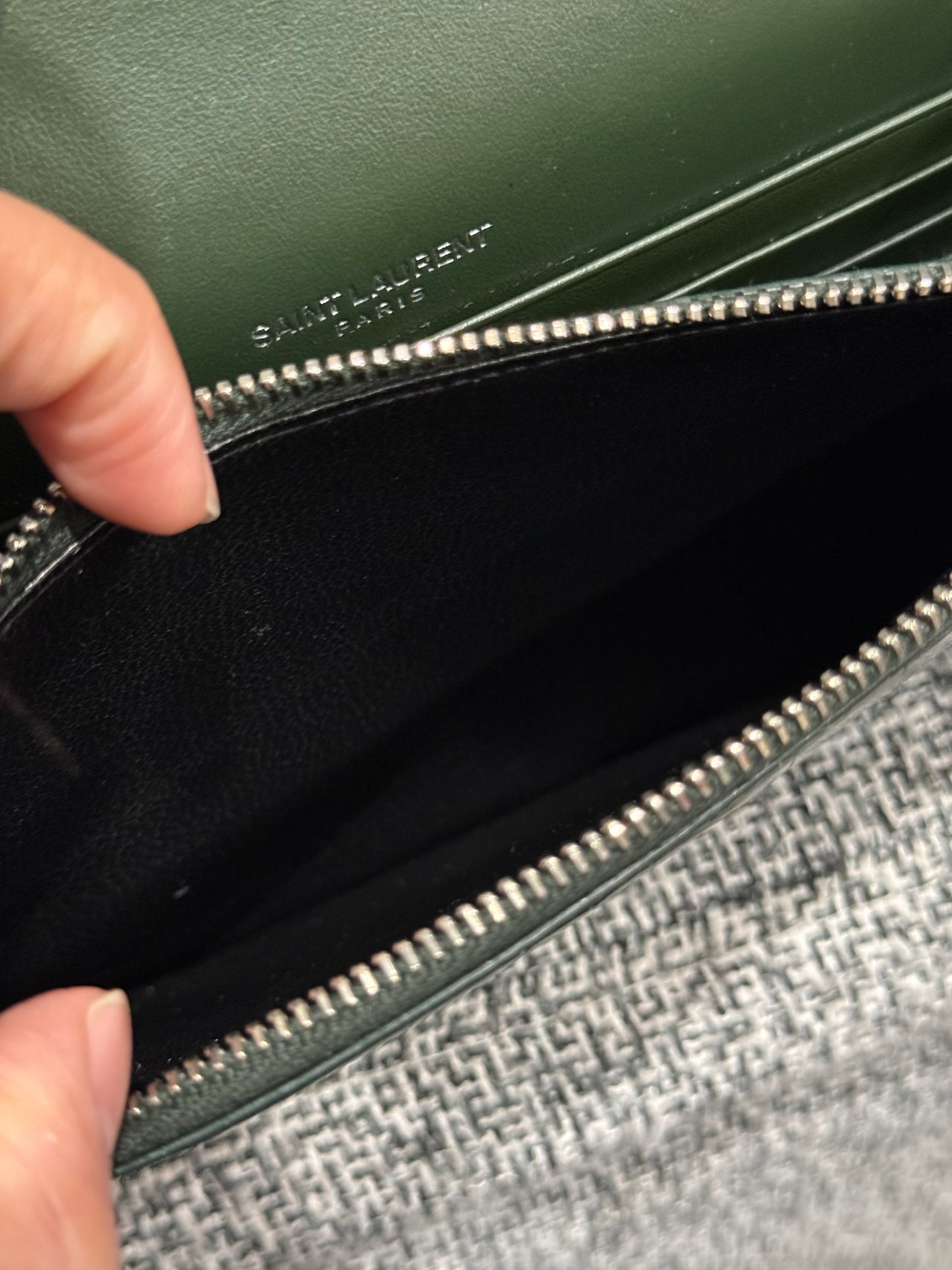 Classic Monogram Tassel Crossbody Bag Crocodile Embossed Leather
