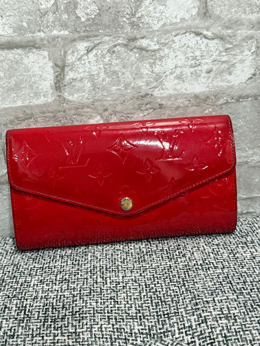 Louis Vuitton Sarah Vernis Red Long Wallet