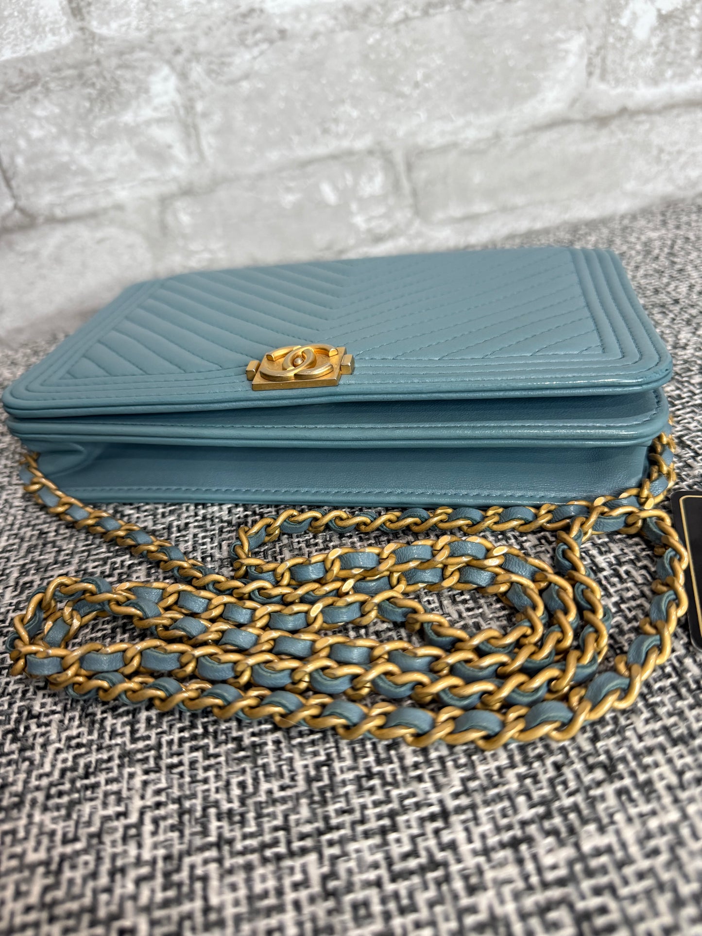 👜🪻Chanel Boy Wallet On Chain Lambskin Leather 🪻👜