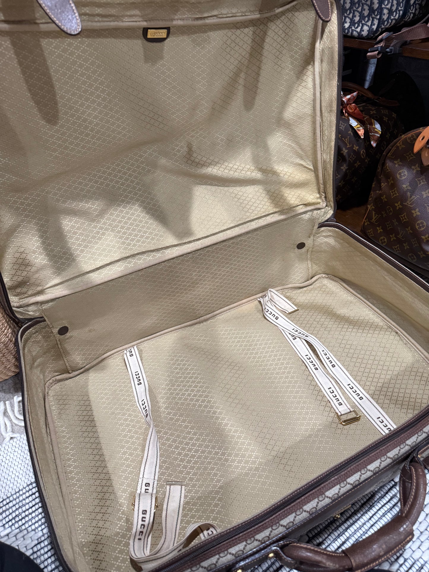 Gucci Vintage GG Supreme Leather luggage/briefcase in Brown