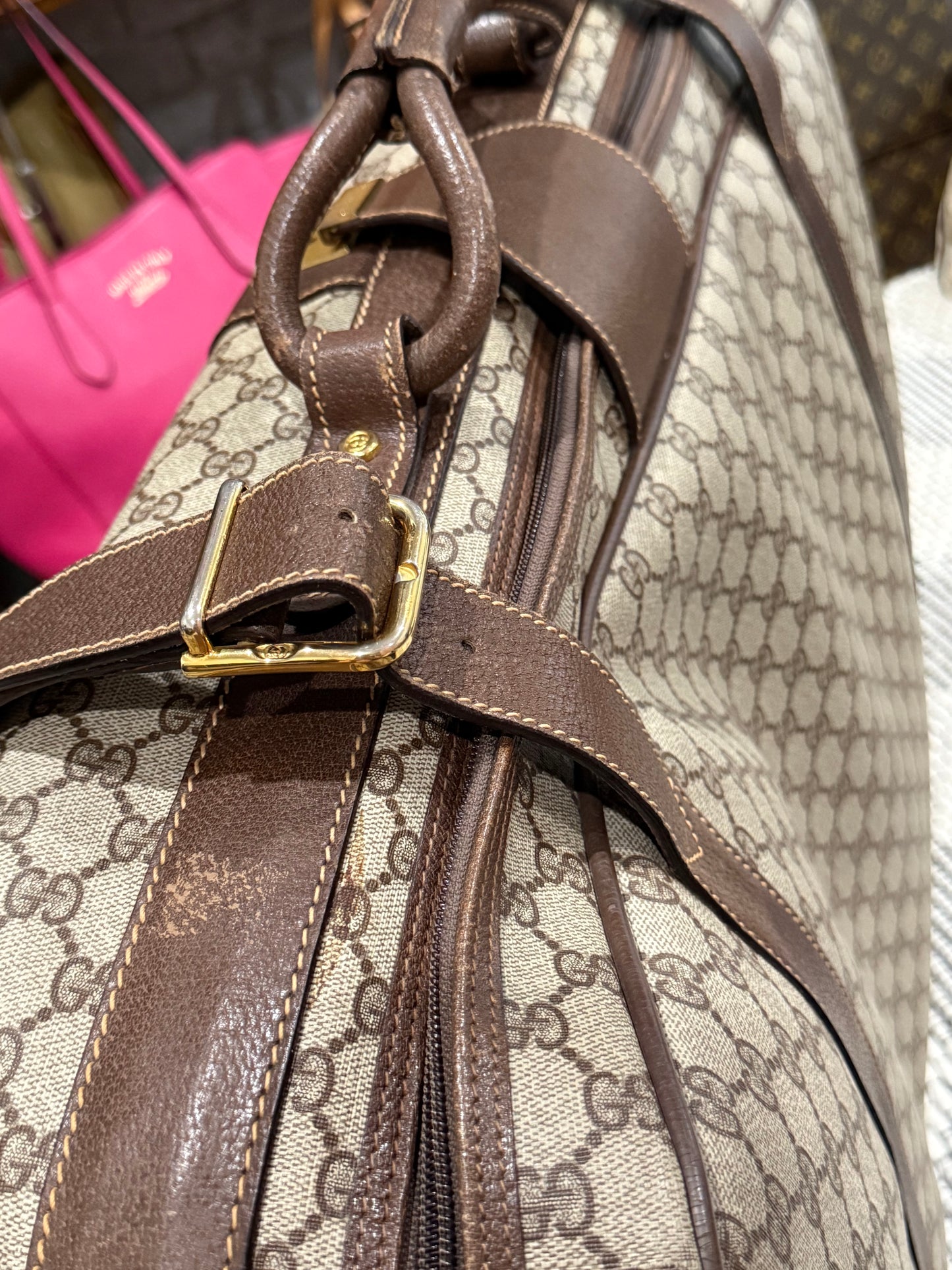 Gucci Vintage GG Supreme Leather luggage/briefcase in Brown