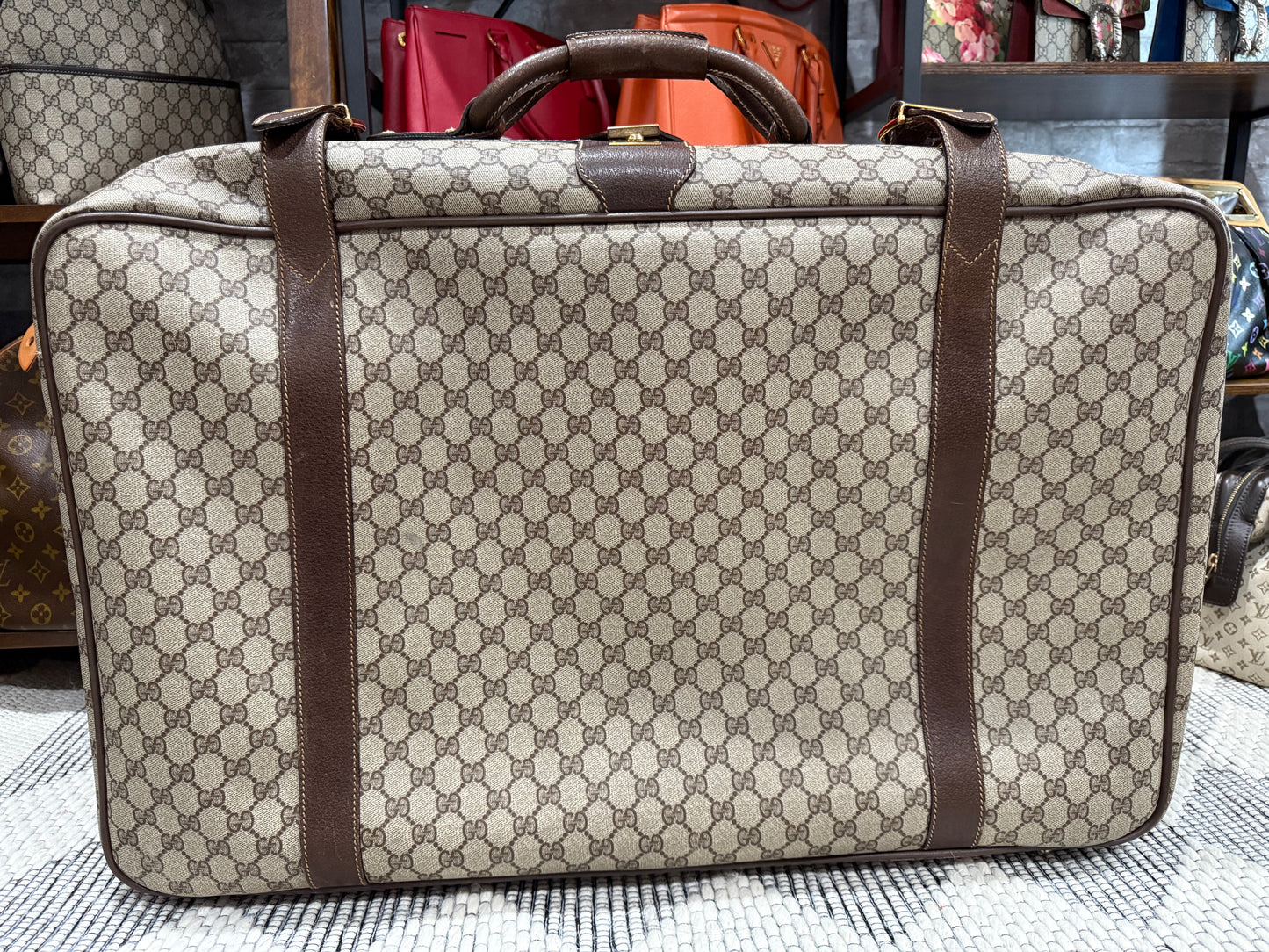 Gucci Vintage GG Supreme Leather luggage/briefcase in Brown