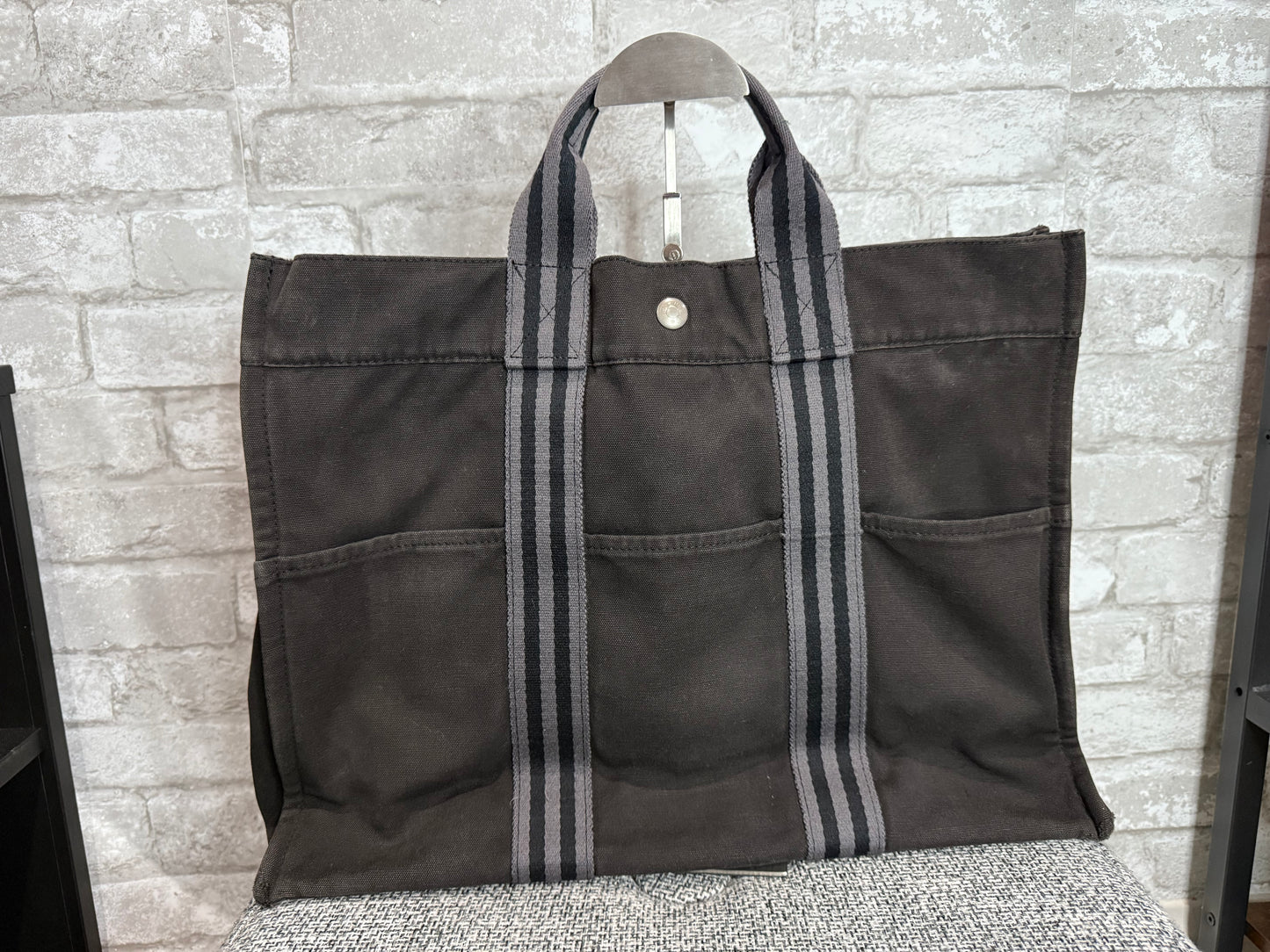 👜 Vintage Hermes Cotton Canvas Shopper Tote Bag 👜