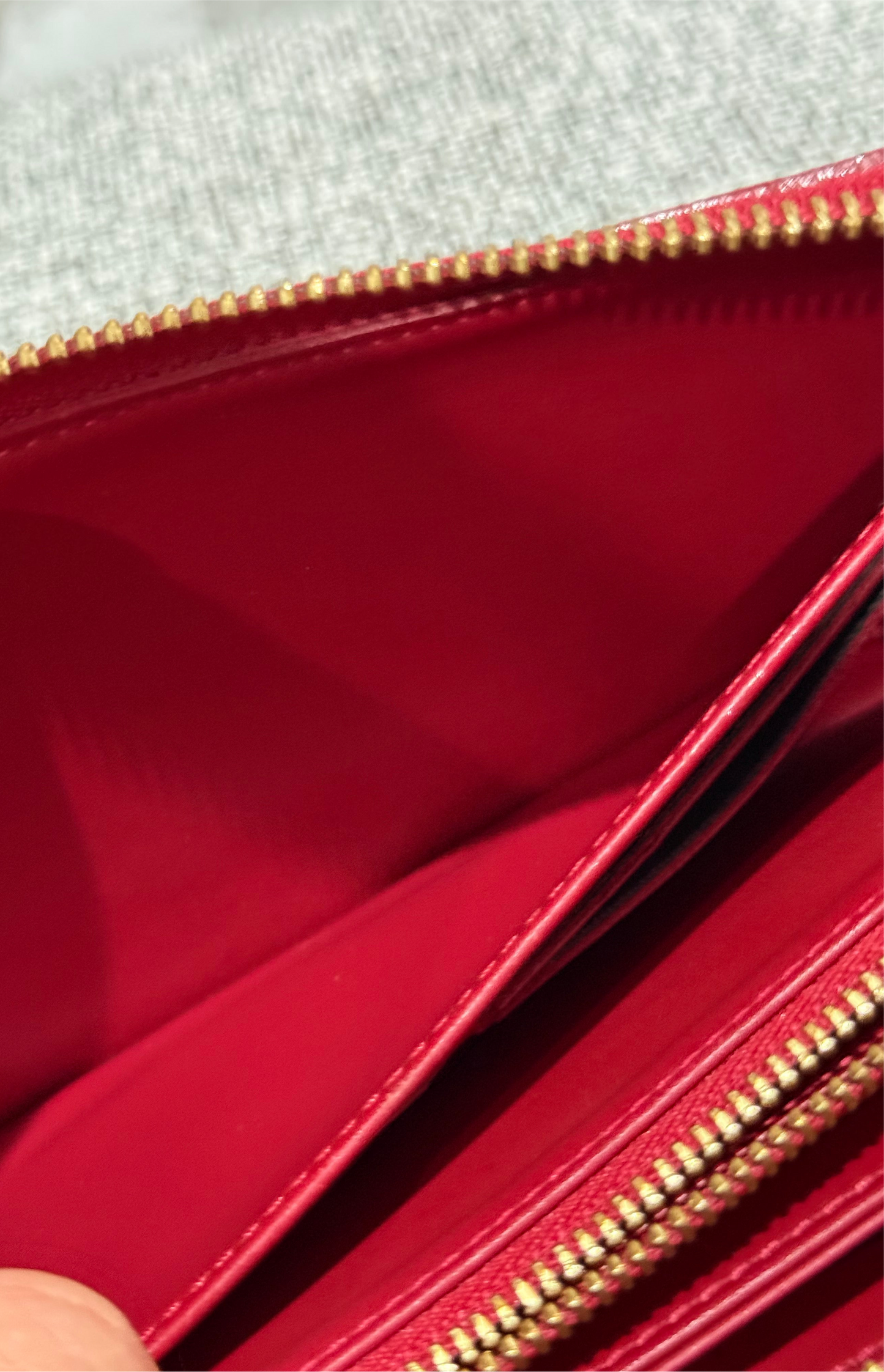 Louis Vuitton 2012 Red Vernis Zippy Wallet in Monogram