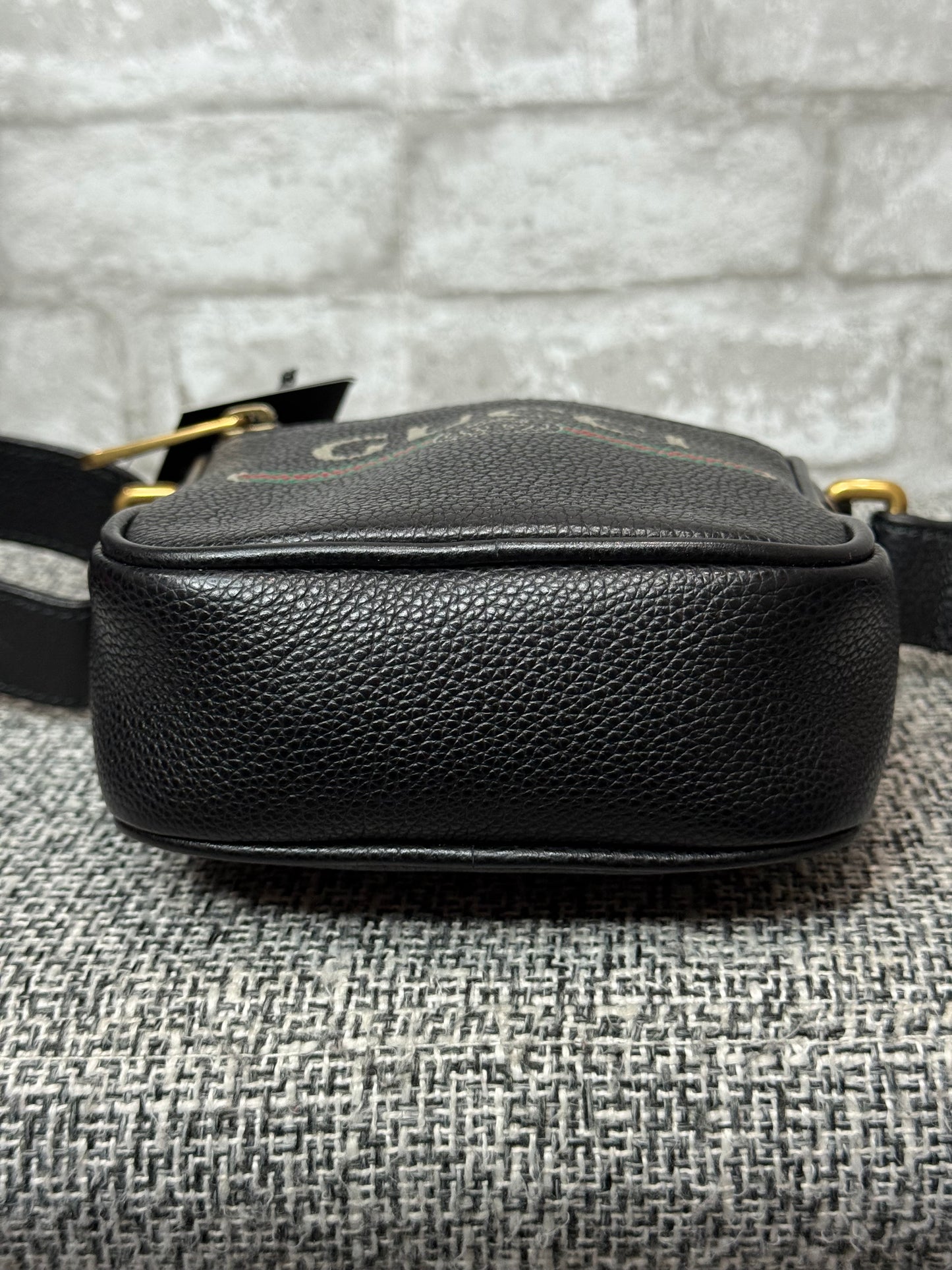 Gucci Web Logo Crossbody Bag in Black