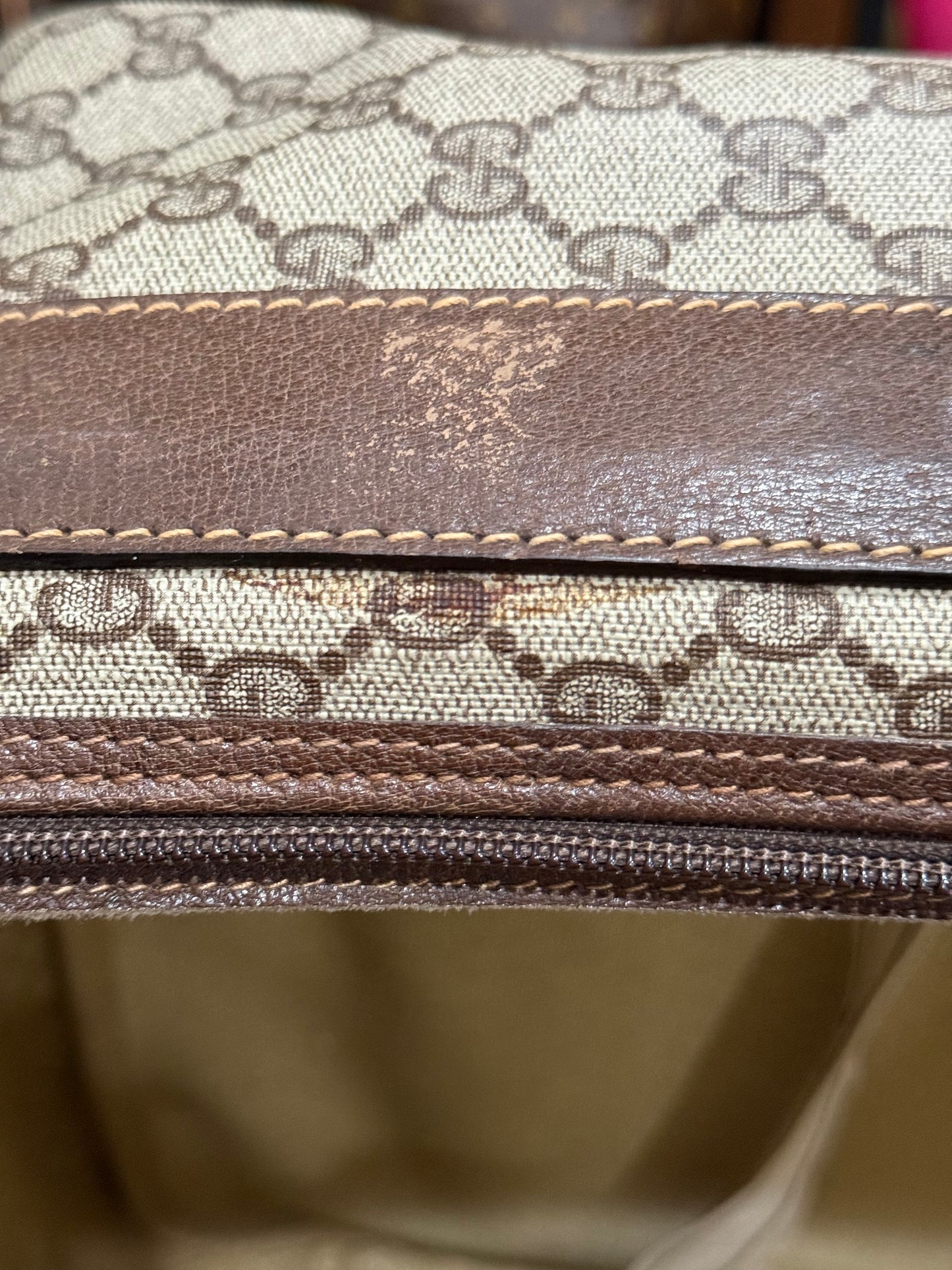 Gucci Vintage GG Supreme Leather luggage/briefcase in Brown