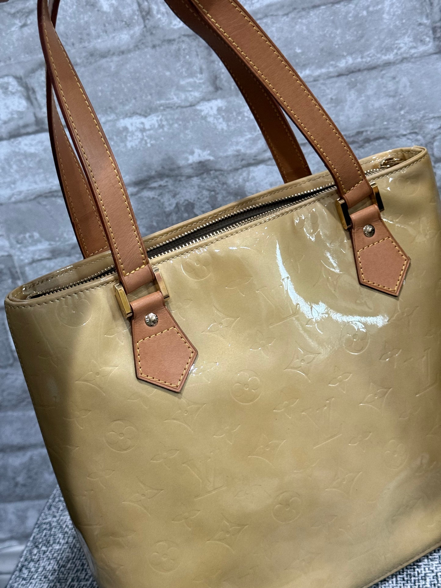 🌼👜Louis Vuitton Monogram Vernis Houston Yellow 👜🌼