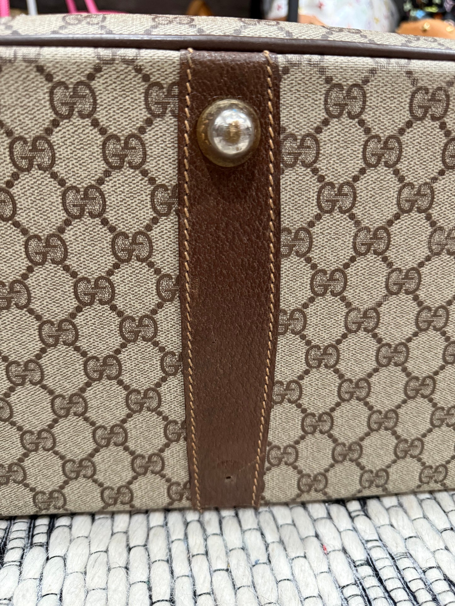 Gucci Vintage GG Supreme Leather luggage/briefcase in Brown