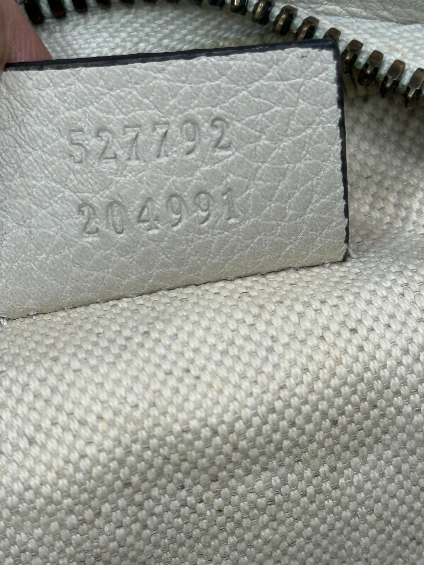 Gucci Small Logo Print Leather Belt Bag in white