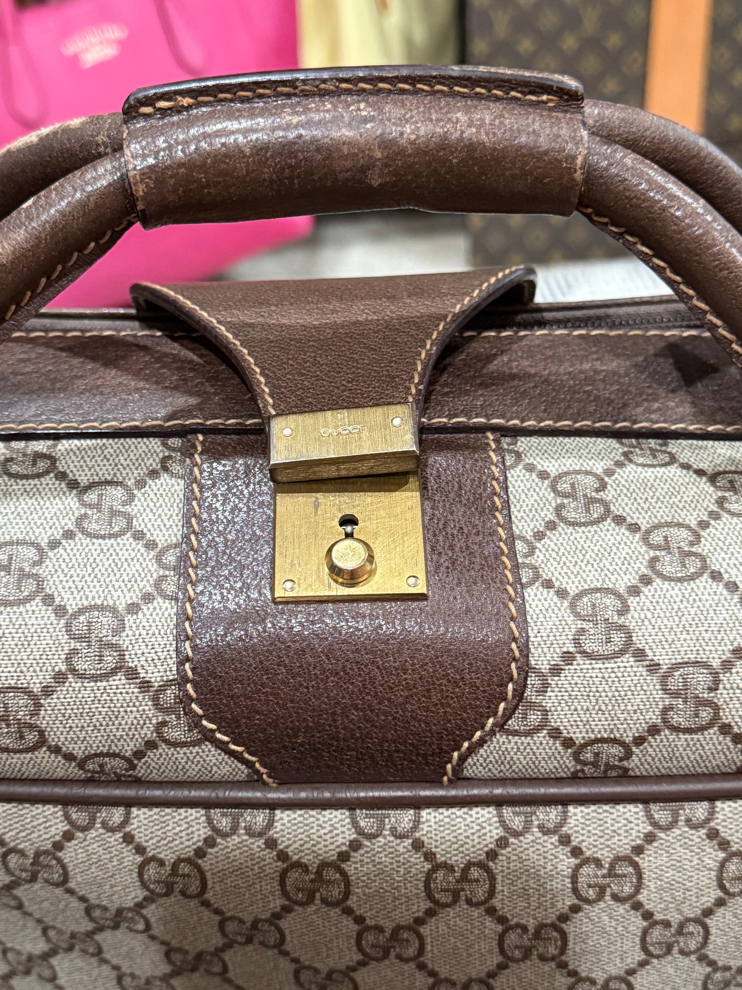 Gucci Vintage GG Supreme Leather luggage/briefcase in Brown