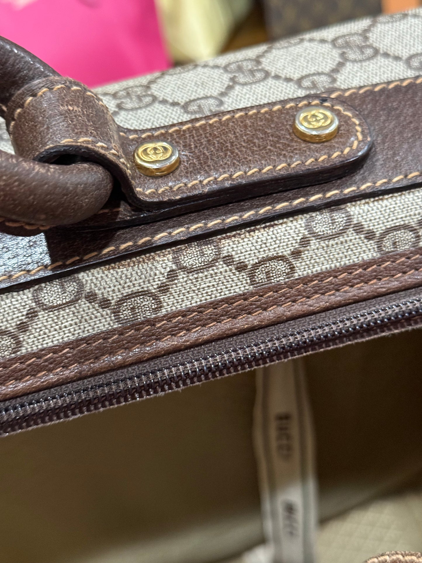Gucci Vintage GG Supreme Leather luggage/briefcase in Brown