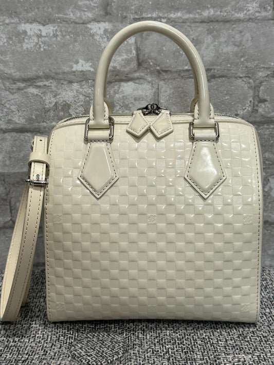 Louis Vuitton 2013 Limited Edition Speedy Cube PM in Damier Facette leather White
