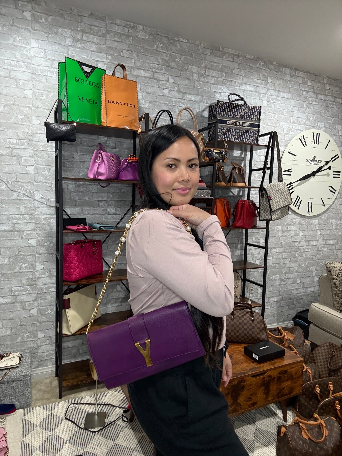 🪻👜 Saint Laurent Y Clutch in purple 👜 🪻