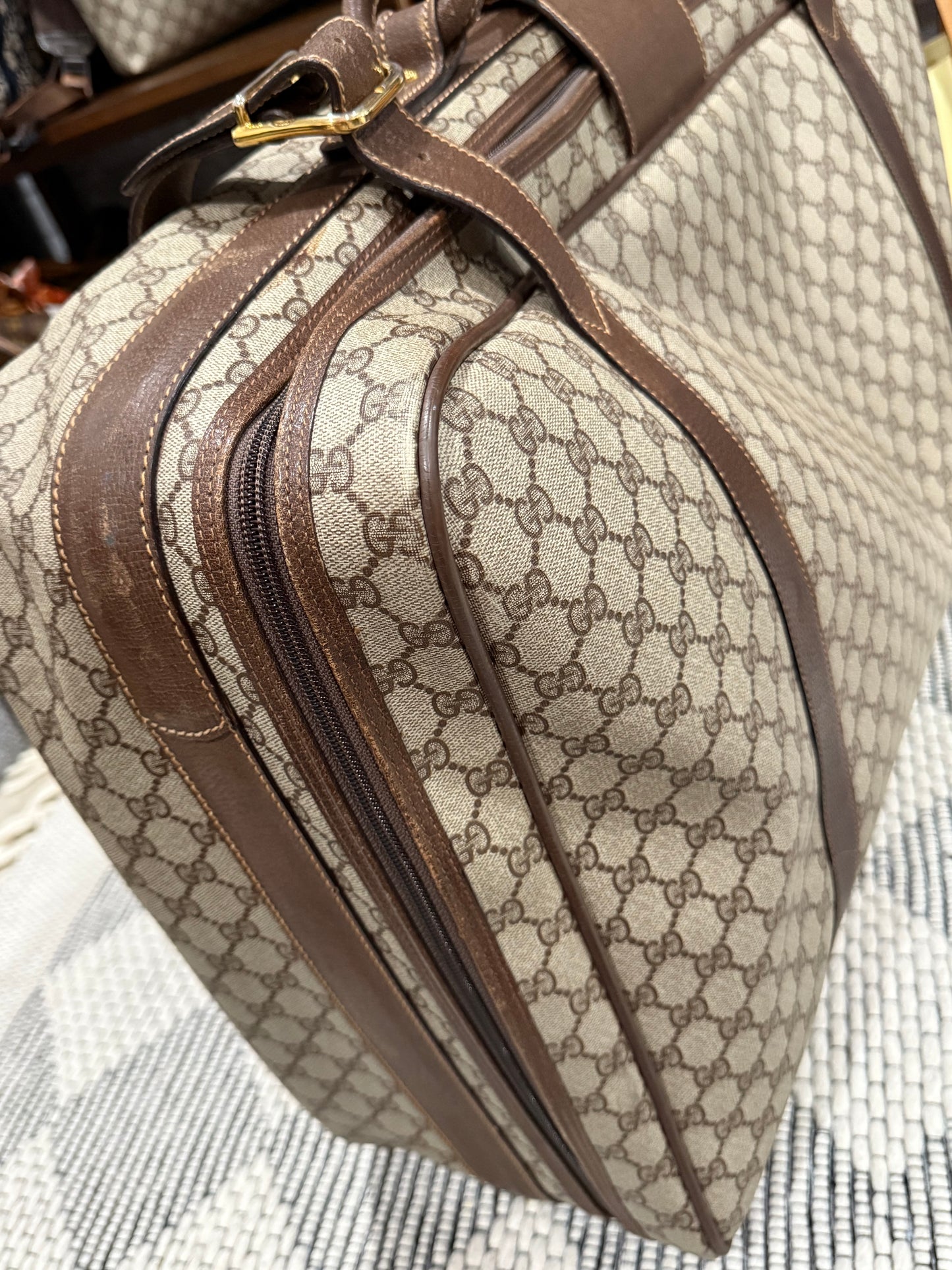 Gucci Vintage GG Supreme Leather luggage/briefcase in Brown