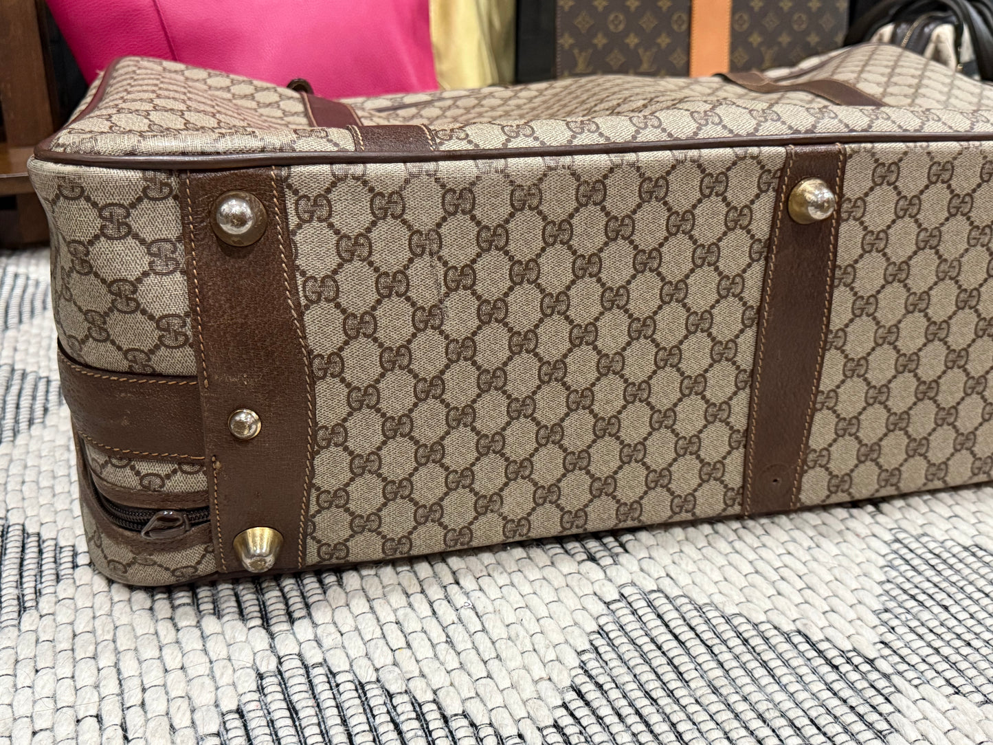 Gucci Vintage GG Supreme Leather luggage/briefcase in Brown