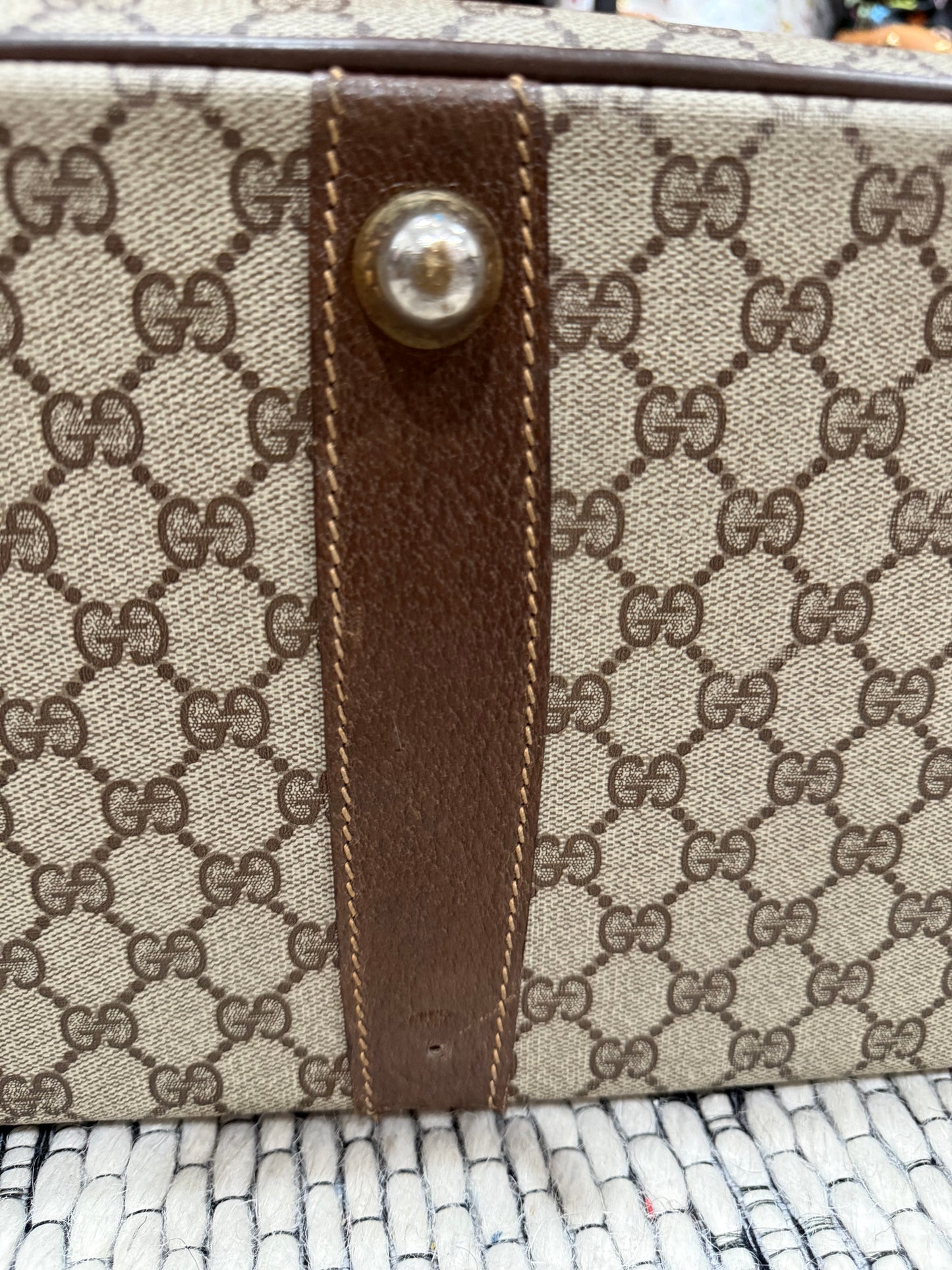 Gucci Vintage GG Supreme Leather luggage/briefcase in Brown