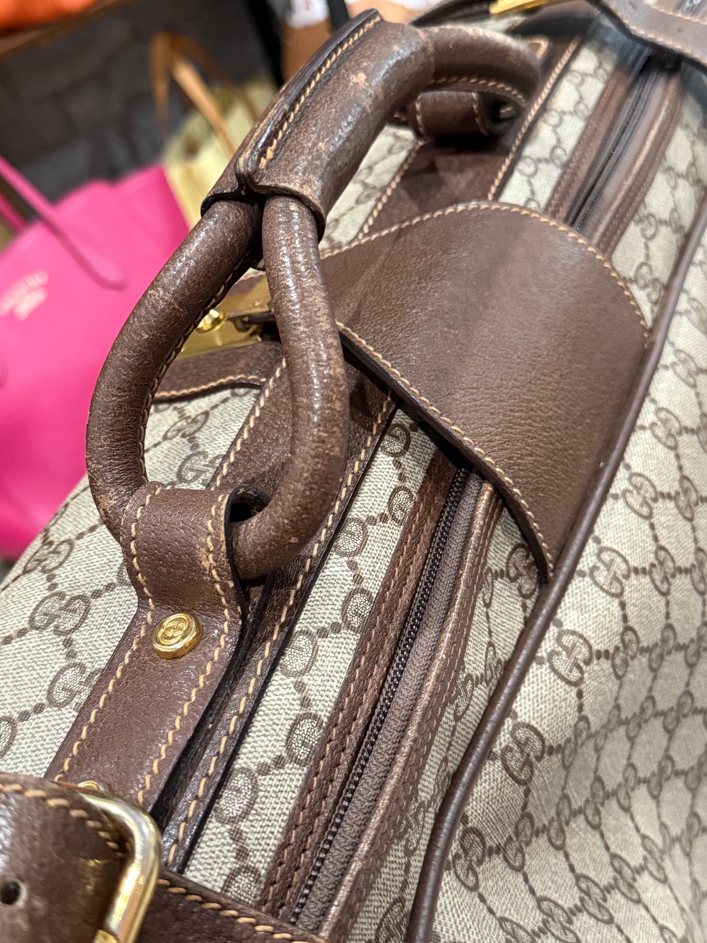 Gucci Vintage GG Supreme Leather luggage/briefcase in Brown