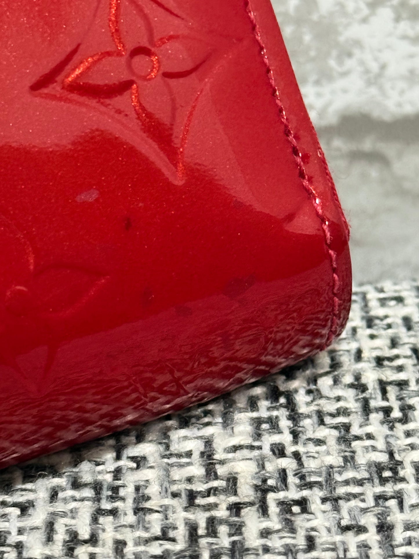Louis Vuitton 2012 Red Vernis Zippy Wallet in Monogram