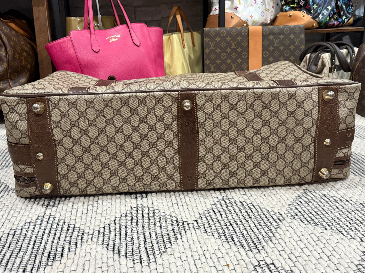 Gucci Vintage GG Supreme Leather luggage/briefcase in Brown