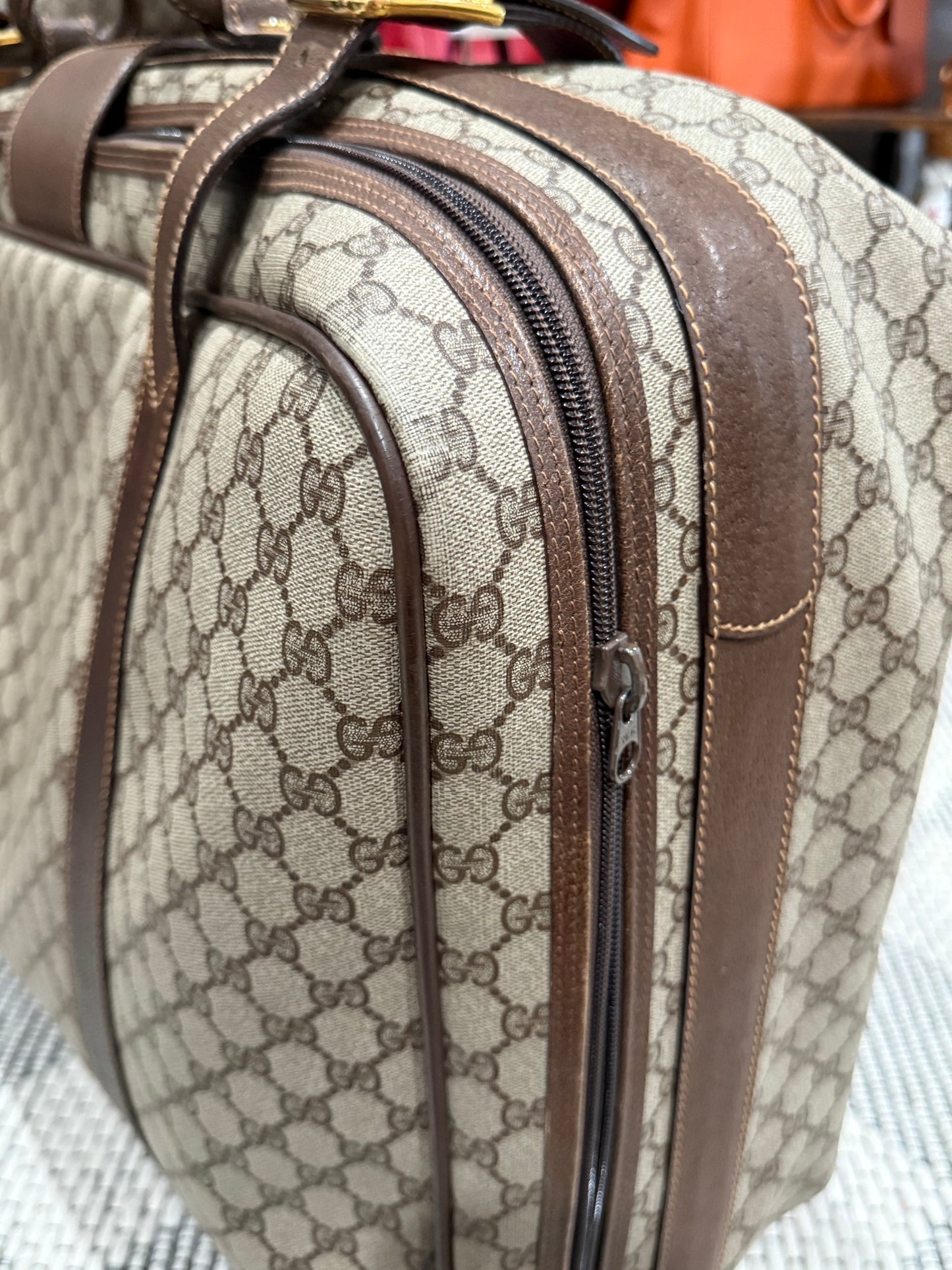 Gucci Vintage GG Supreme Leather luggage/briefcase in Brown