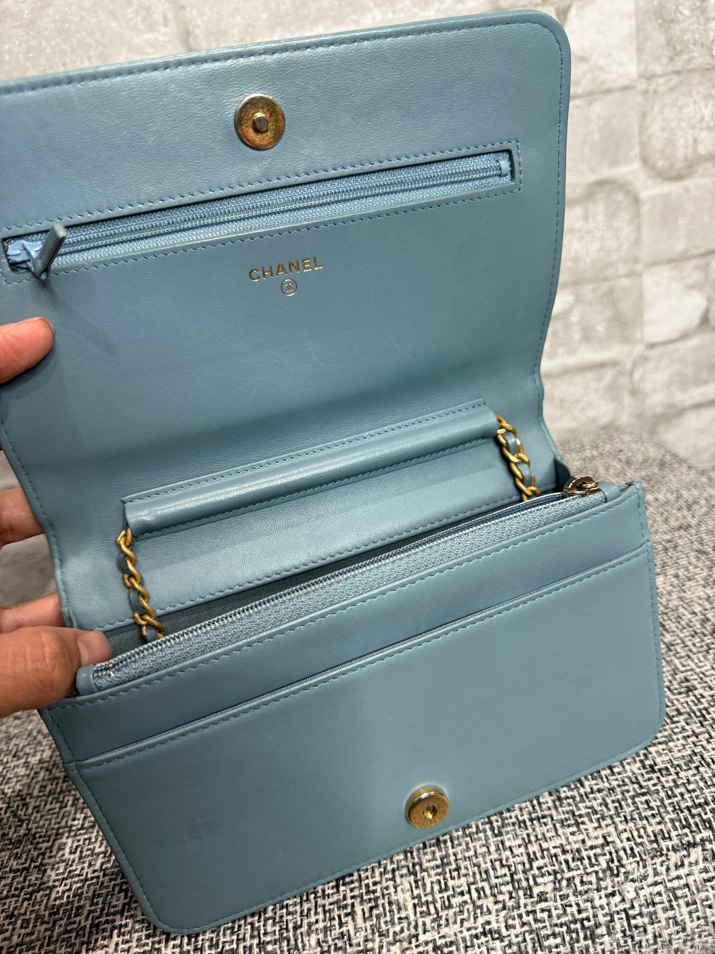 👜🪻Chanel Boy Wallet On Chain Lambskin Leather 🪻👜