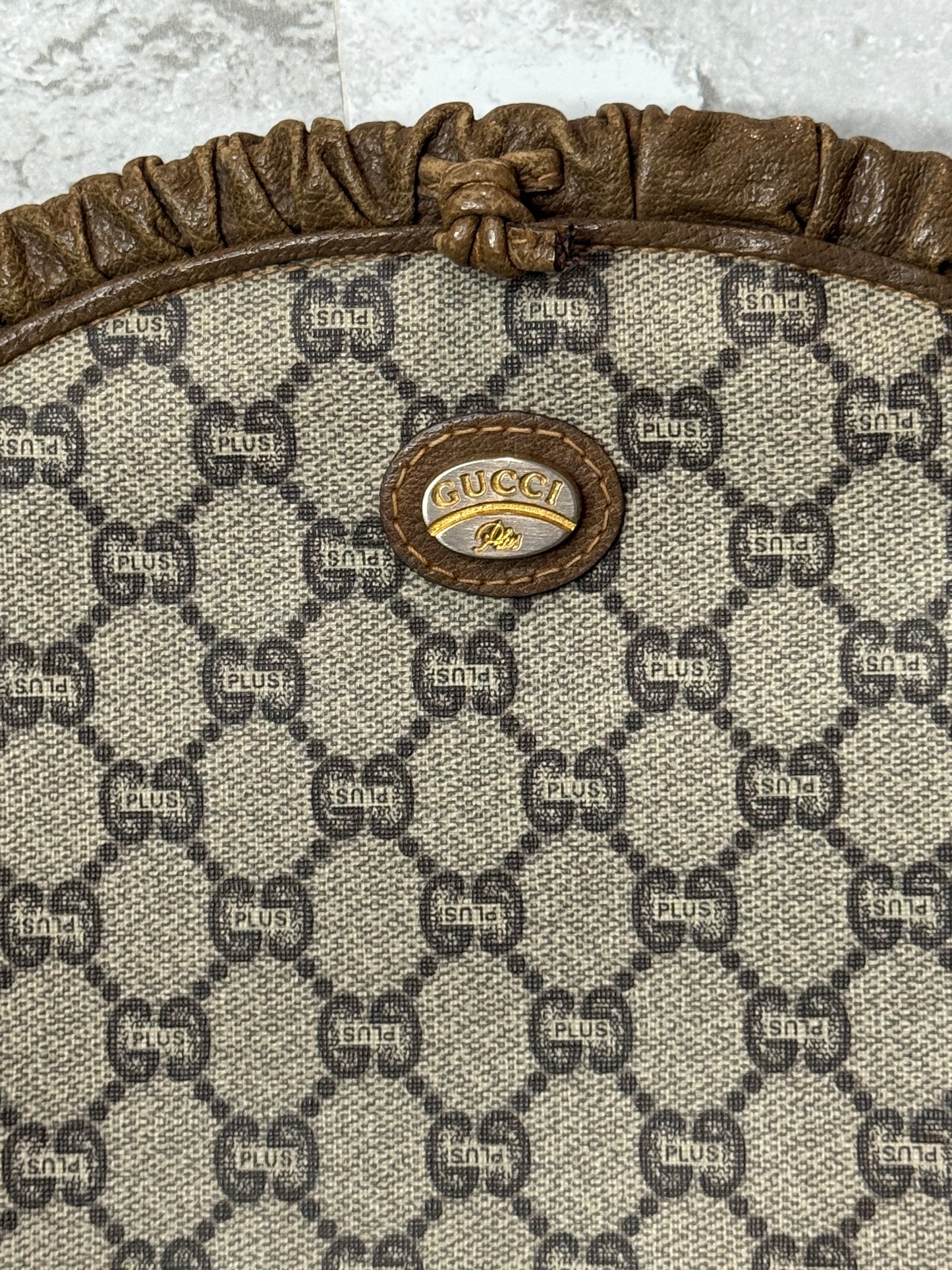 Gucci Vintage GG Plus Supreme Drawstring Shoulder Bag