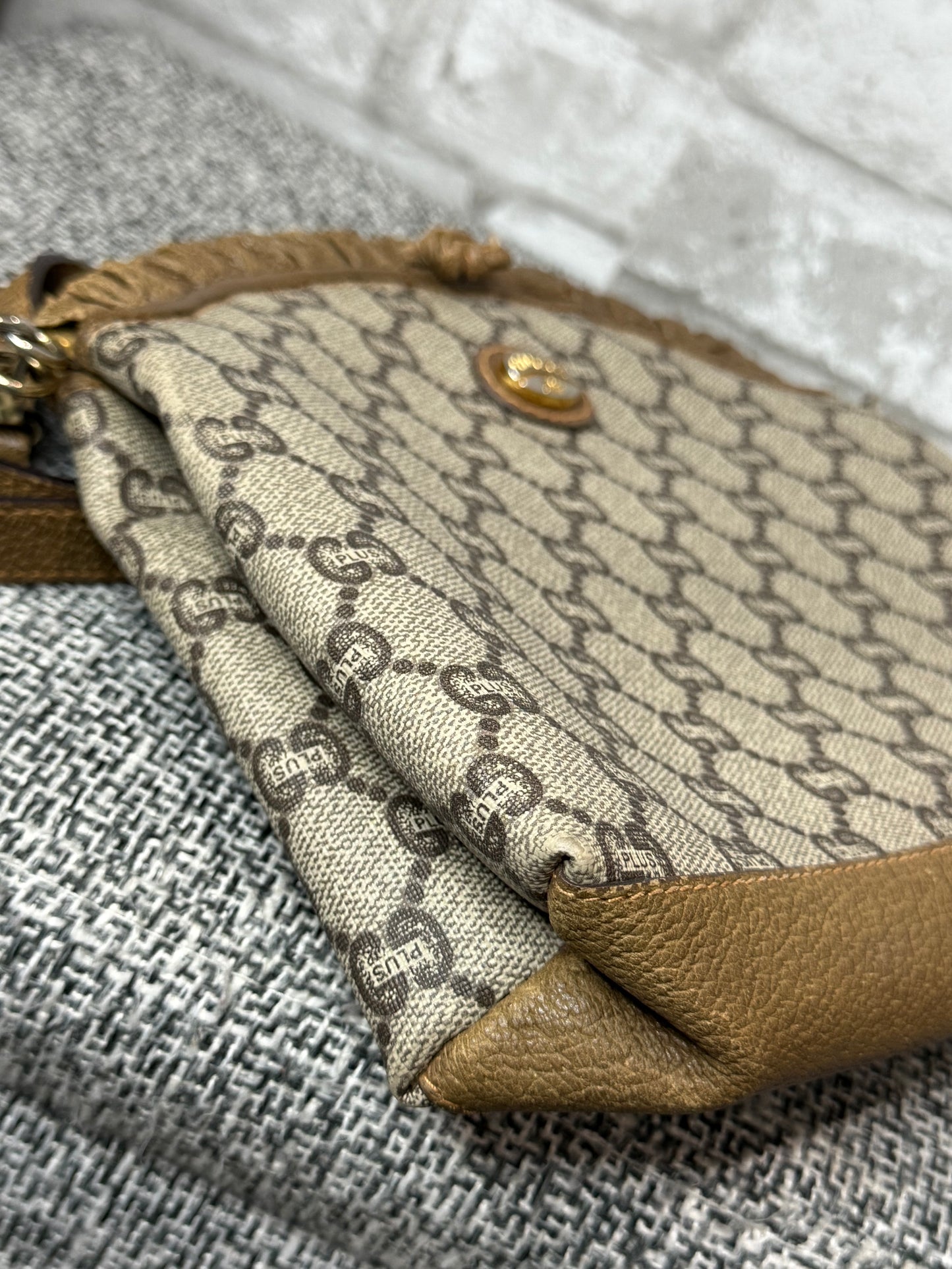 Gucci Vintage GG Plus Supreme Drawstring Shoulder Bag