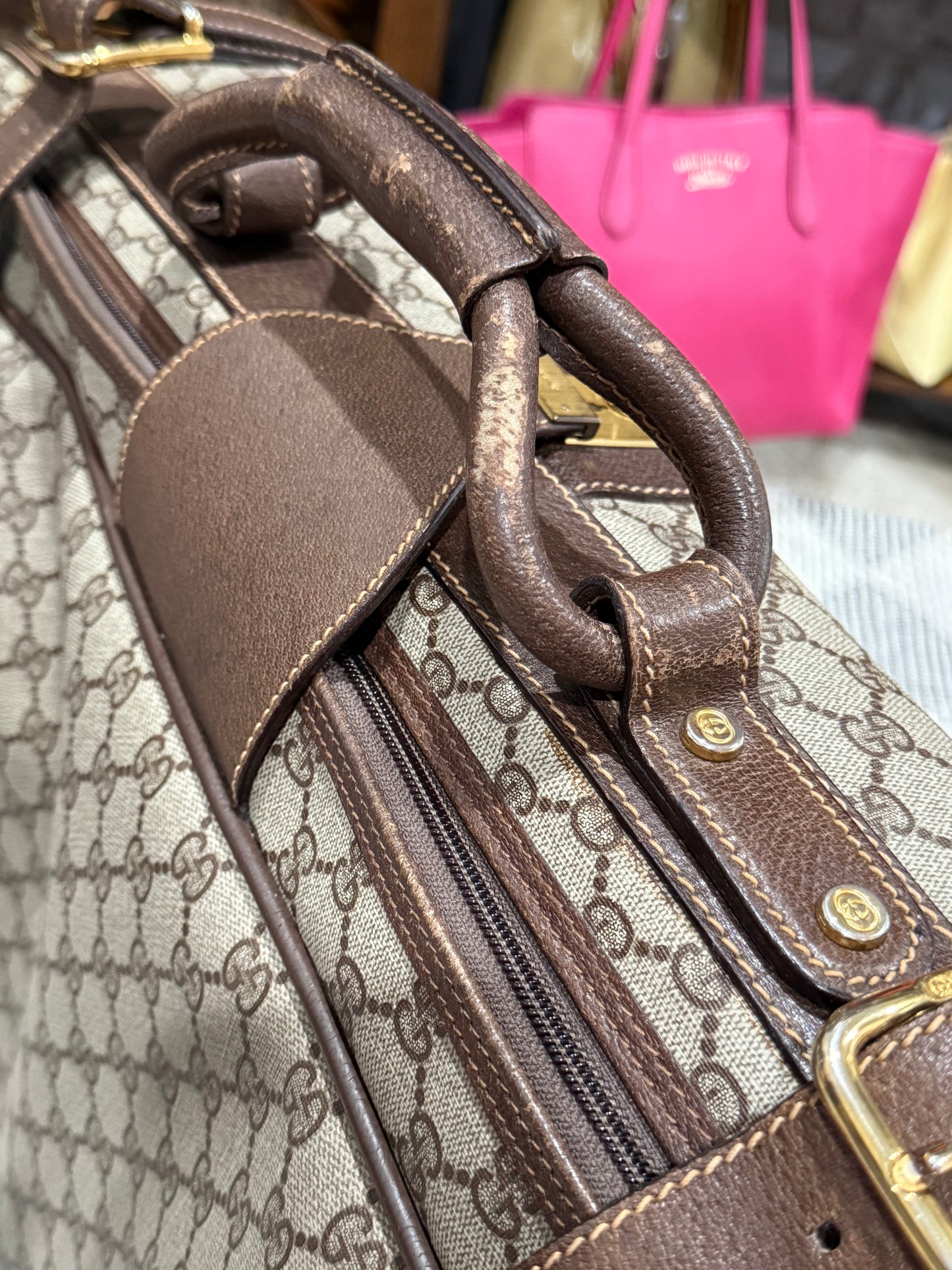 Gucci Vintage GG Supreme Leather luggage/briefcase in Brown