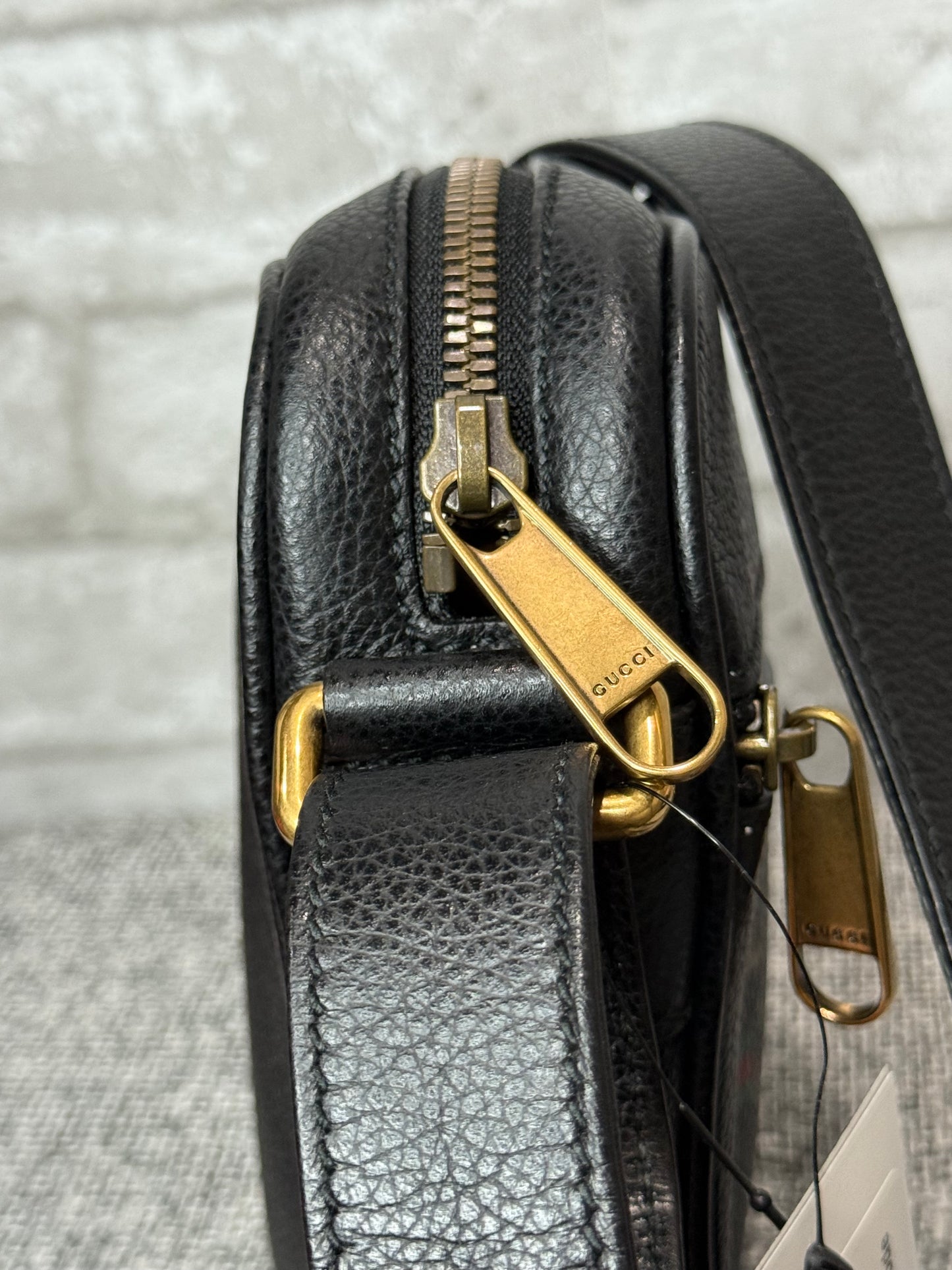 Gucci Web Logo Crossbody Bag in Black