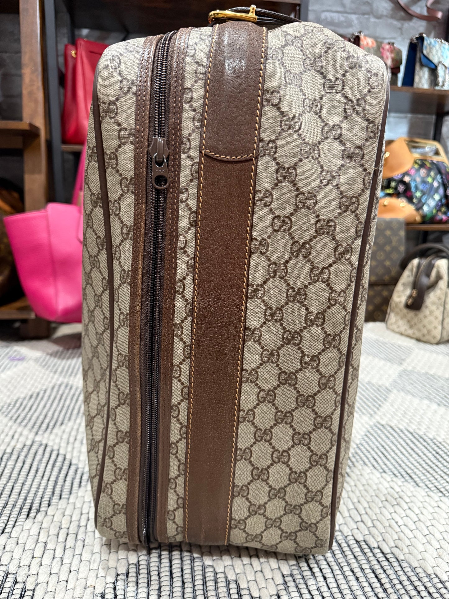Gucci Vintage GG Supreme Leather luggage/briefcase in Brown